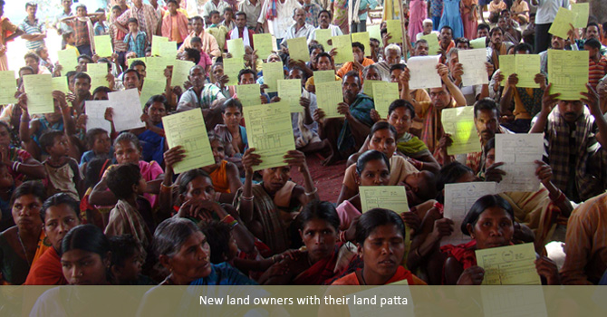 New land owners with their land patta